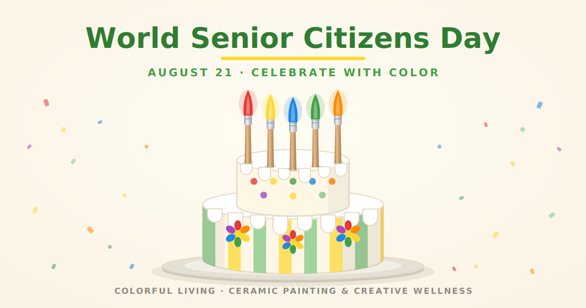 cake with paint brush candles celebrating seniors